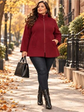 Vintage London Fog Plus Size 16 |80% Wool Layered 2-in-1 Winter Jacket Coat